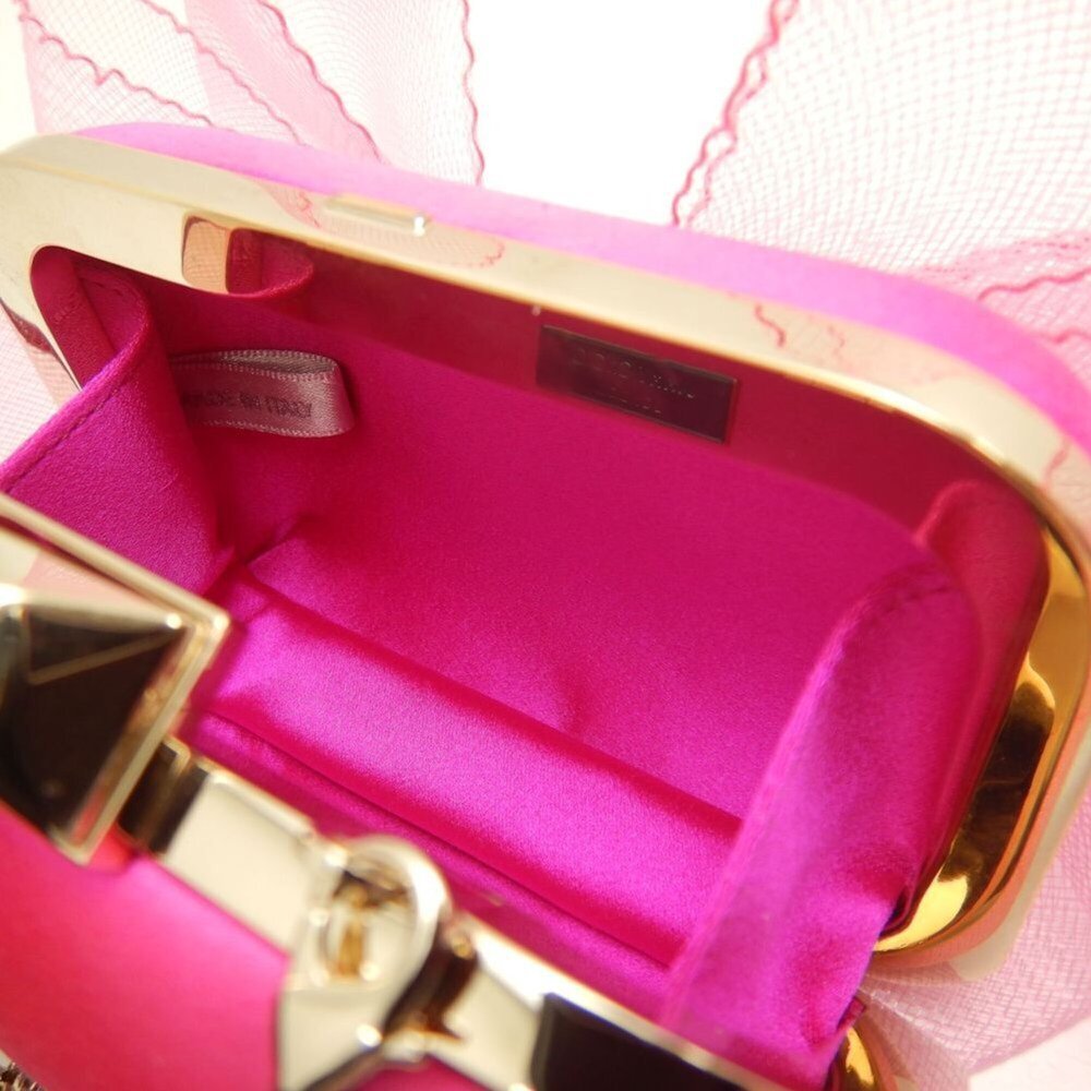 JIMMY CHOO Microcloud Clutch Bag, Chain Clutch, Satin, Pink, Women's, 253758 - Picture 15 of 16